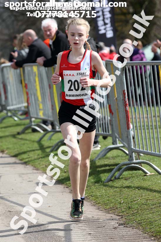 Girls under-15s 5k road race, 2018 ERRA Under-17s and Under-15s 5k Champs, Sutton Coldfield. Photo: David T. Hewitson/Sports for All Pics